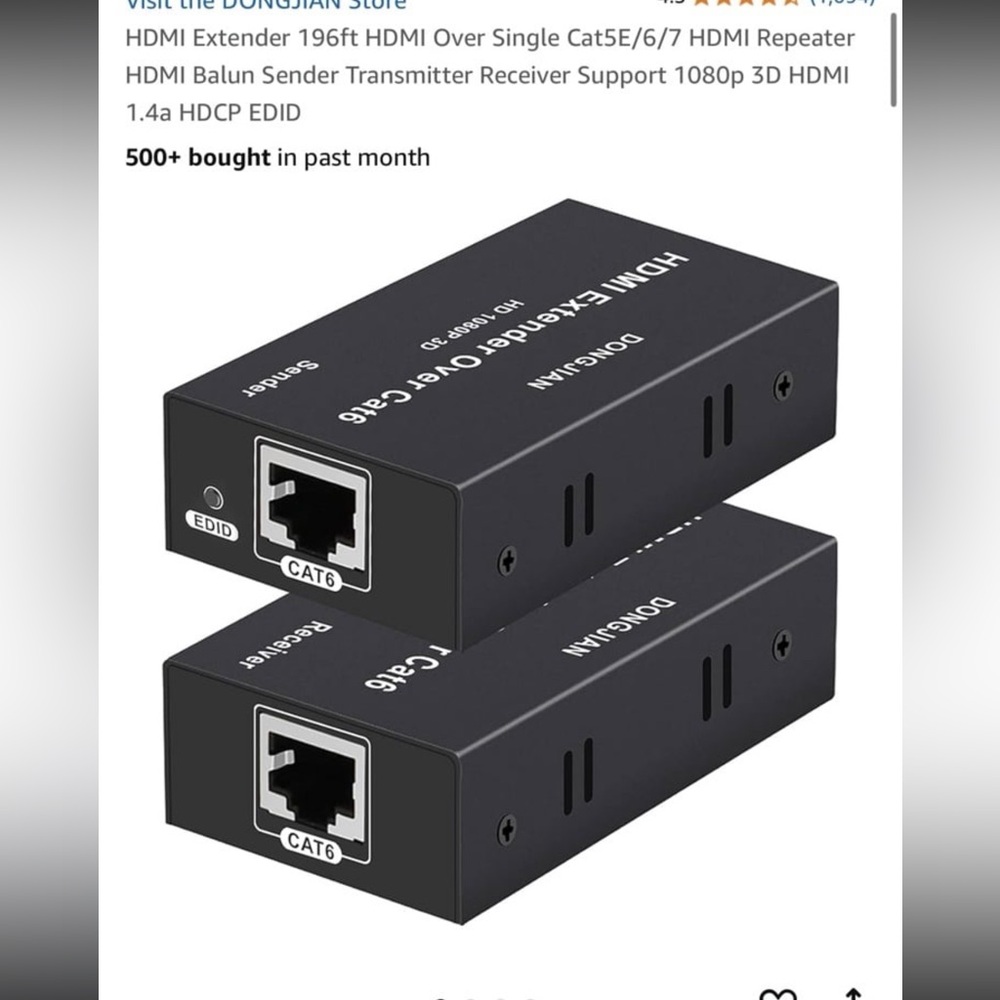 HDMI Extender 196ft HDMI